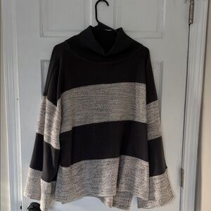NWOT Anthropologie Striped Navy and Gray Women's Sweater